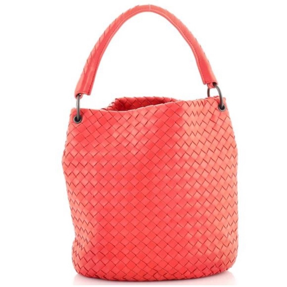 Bottega Veneta Bucket Hobo Intrecciato Nappa Small Pink